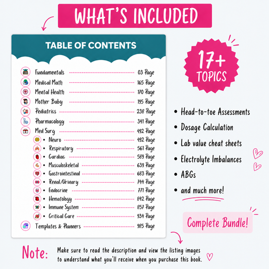 All-in-one Nursing School Notes, Guide for Nursing Students