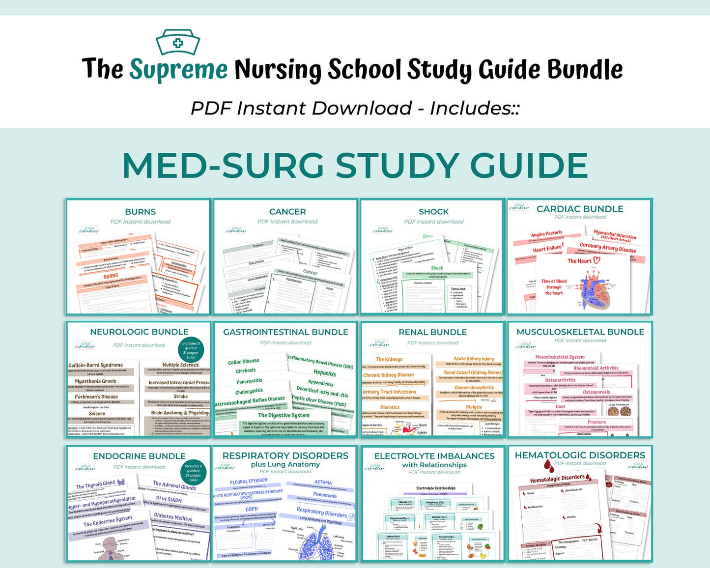 Supreme Nursing School Study Guide Bundle