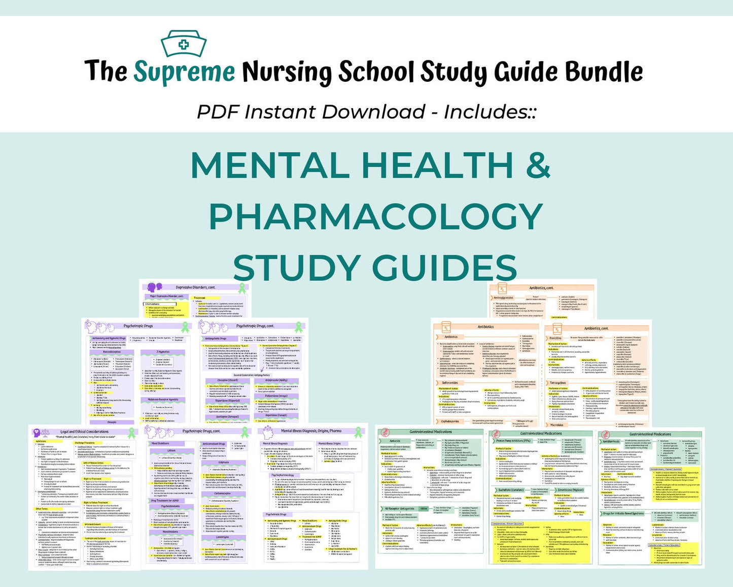 Supreme Nursing School Study Guide Bundle