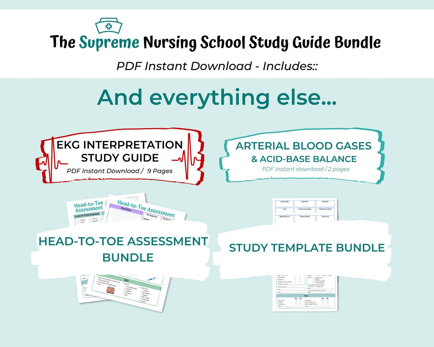 Supreme Nursing School Study Guide Bundle